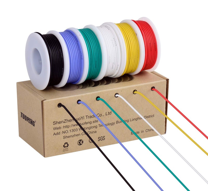 Tuofeng 18Awg Silicone Wire 13.2Ft Each Colors 18Awg Cable Hook Up Wire  6 Colors Silicone Rubber Insulated/Tinned Copper/Flexible/18 Gauge Wire Set - Image 1