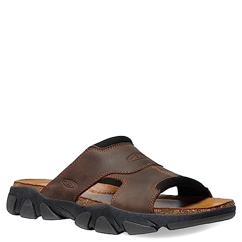 KEEN Men’s Daytona 2 Comfortable Slip On Casual Slide Sandals, Bison/Black, 9.5 Medium US - Image 1