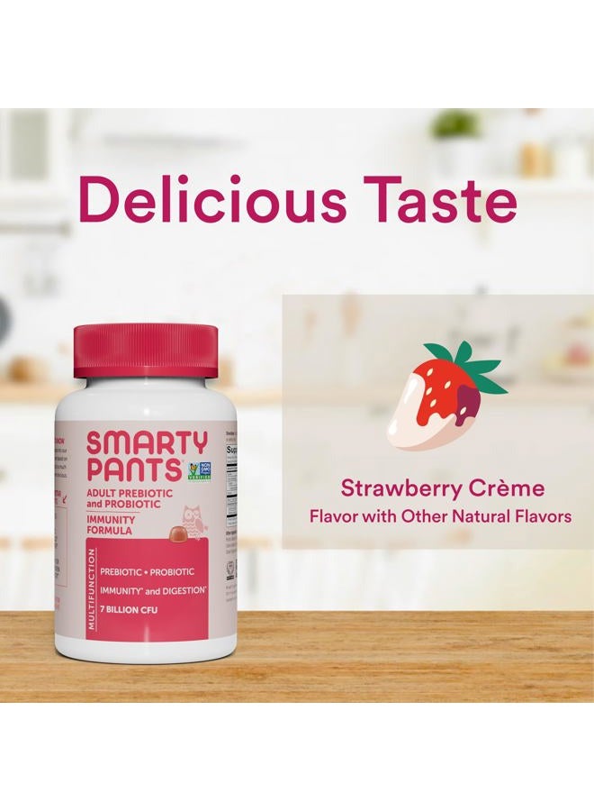 SmartyPants جواهر المناعة للبروبيوتيك للبالغين: بروبيوتيك وبريبايوتيك لدعم المناعة وراحة الهضم، كريمة الفراولة، 60 حبة فيتامين، إمداد لمدة 30 يوم، لا حاجة للتبريد - Image 5