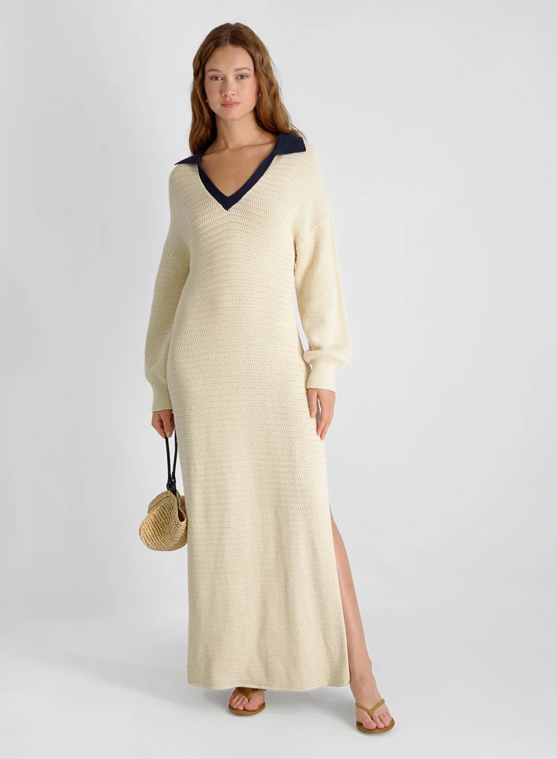 French Connection Mozart Cntrst Txtrd Maxi Dress - Image 2