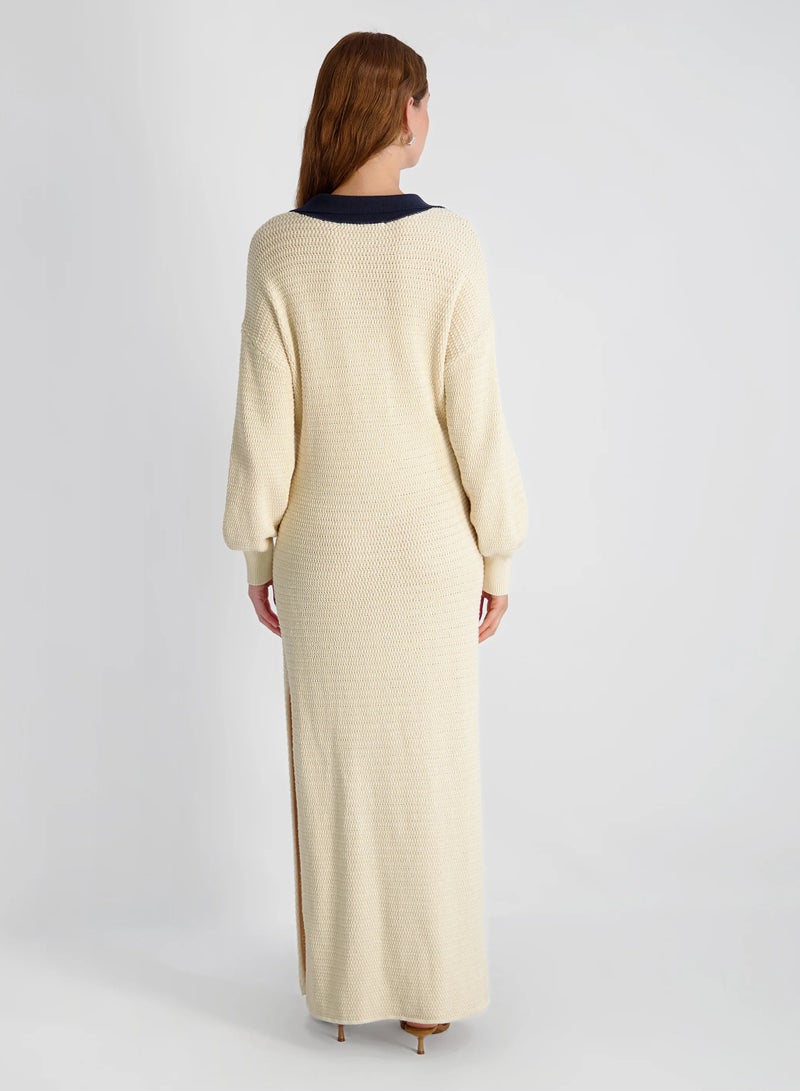 French Connection Mozart Cntrst Txtrd Maxi Dress - Image 3