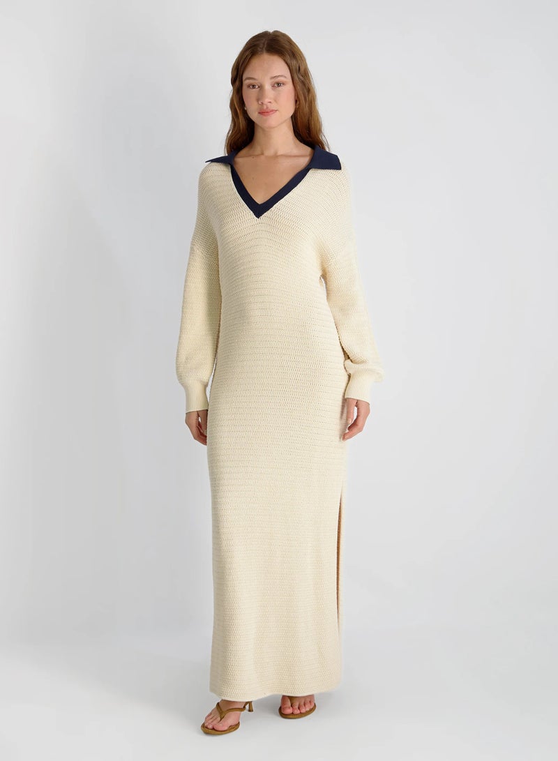 French Connection Mozart Cntrst Txtrd Maxi Dress - Image 5