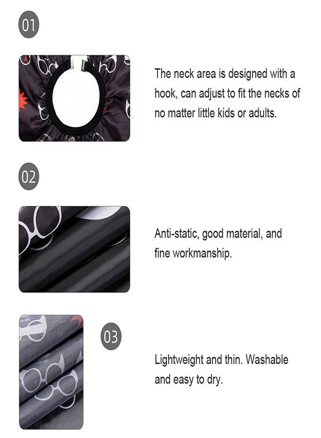 Hair Cutting Cape Salon Barber Apron Hairdressing Gown Waterproof Cloth Anti-Static Haircutting Hair Dyeing Cape Black/ - Image 5