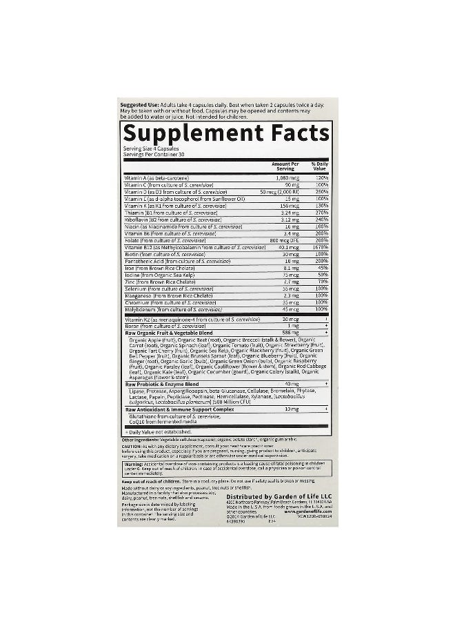 Garden of Life Garden of Life, Vitamin Code®, Women Whole Food Multivitamin, 120 Vegetarian Capsules  - Image 2