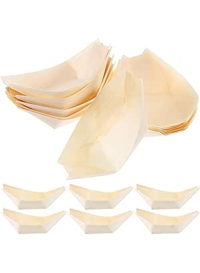 Wooden Sushi Serving Boat Tray 2 5 Inch 50 Pieces Set For Home Restaurant Presentation - Image 1