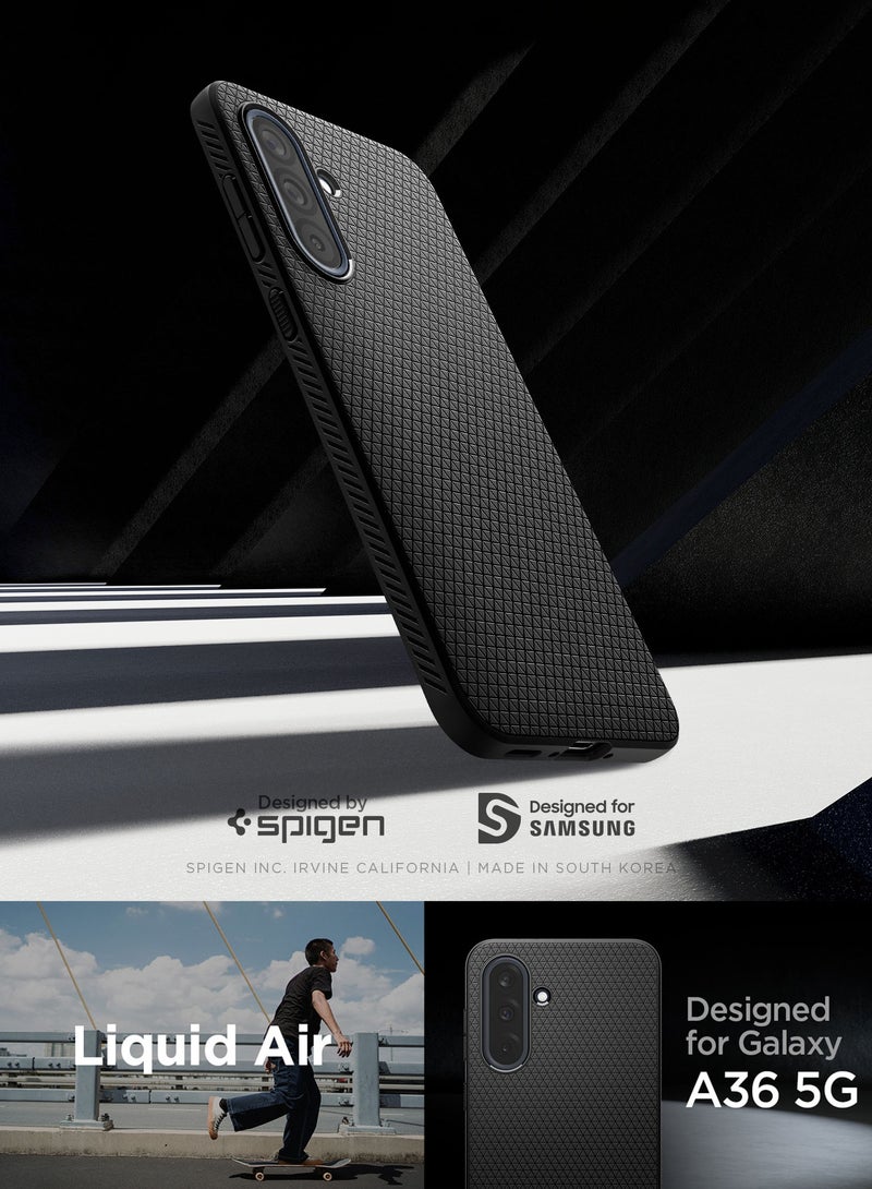 Spigen Liquid Air Samsung Galaxy A36 5G Case Cover (2025) - Matte Black - Image 2