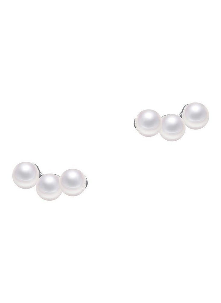 xozgdovg Smile pearl earrings for women French style elegant earrings  - Image 1
