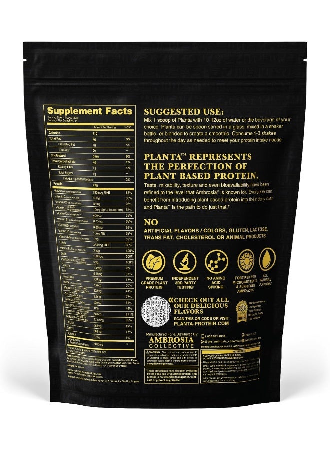 Ambrosia Planta - Premium Organic Plant-Based Protein | Vegan & Keto Friendly | Gourmet Flavors With No Bloating Or Stomach Upset | Gluten & Soy Free | No Added Sugar | 14 Servings | (Candy Bar) - Image 2