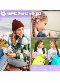 Y&D 3 Ring Binder Covers 2Pcs Mini with Inner Paper Daisy PVC Notebook Loose Leaf Journal Round Protector  - Image 5