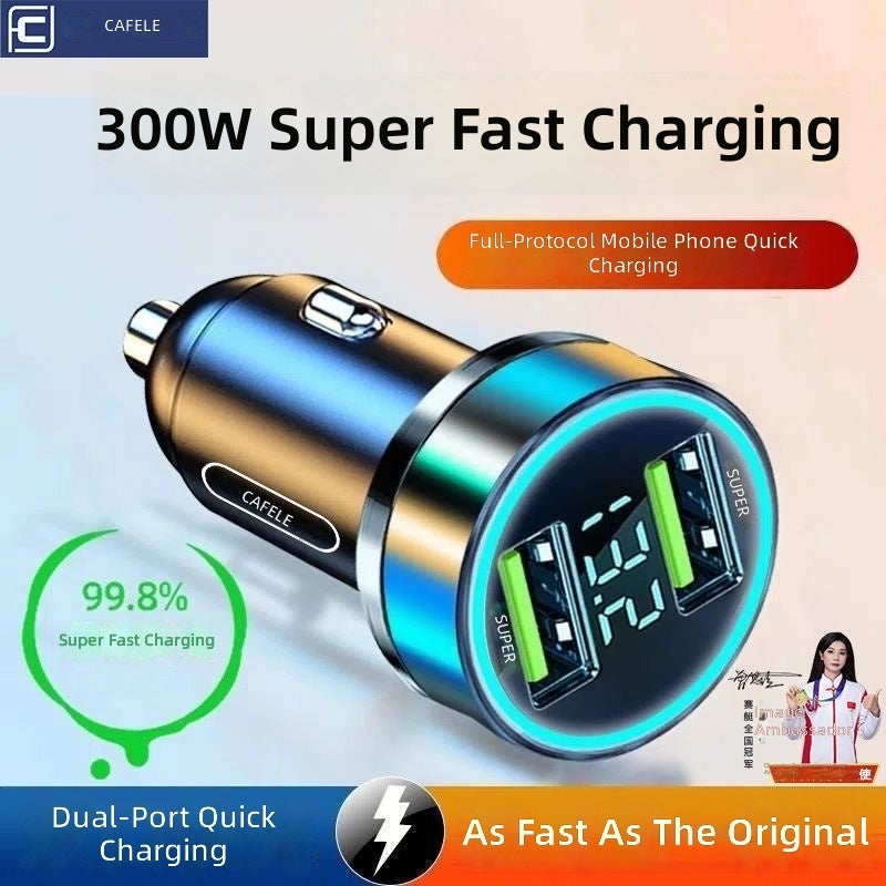 Cafele Car Phone Charger - Super Fast Dual USB Quick Charge with Cigarette Lighter Adapter - Image 1