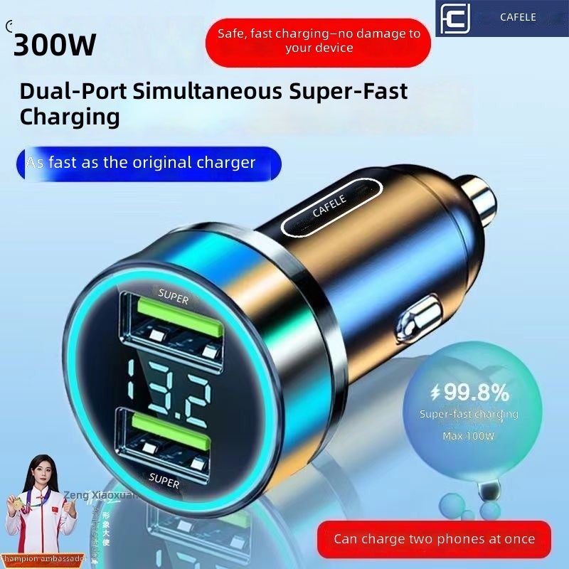 Cafele Car Phone Charger - Super Fast Dual USB Quick Charge with Cigarette Lighter Adapter - Image 2