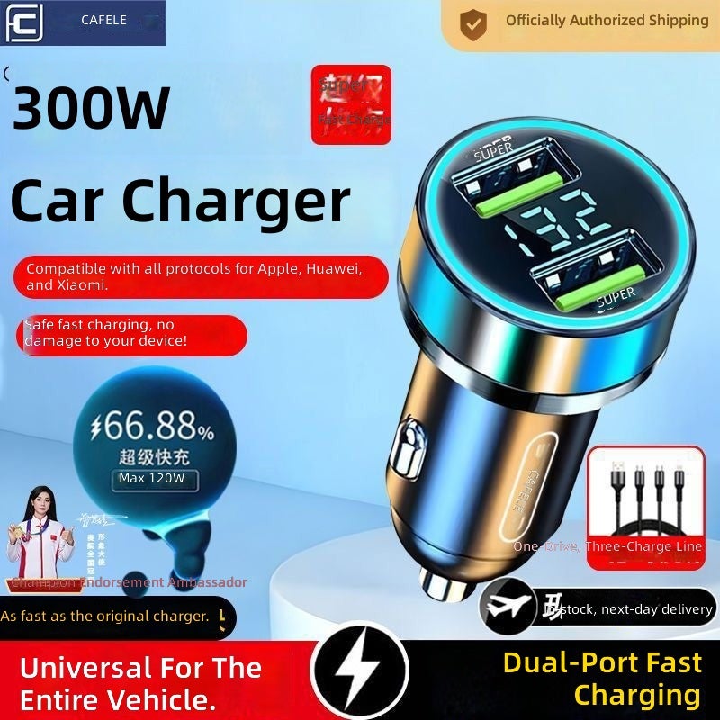 Cafele Car Phone Charger - Super Fast Dual USB Quick Charge with Cigarette Lighter Adapter - Image 4