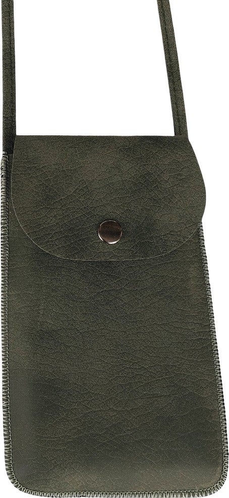 Cemmys Women's Cross Nubuck Shoulder Phone Bag Case - Khaki  - Image 1