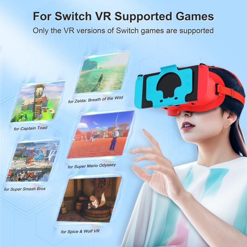 DEVASO Upgraded VR Headset for Nintendo Switch & Switch OLED, Switch Virtual Reality Glasses with Adjustable HD Lenses and Comfortable Head Strap, Labo VR Kit 3D Goggles for Switch Accessories - Image 3