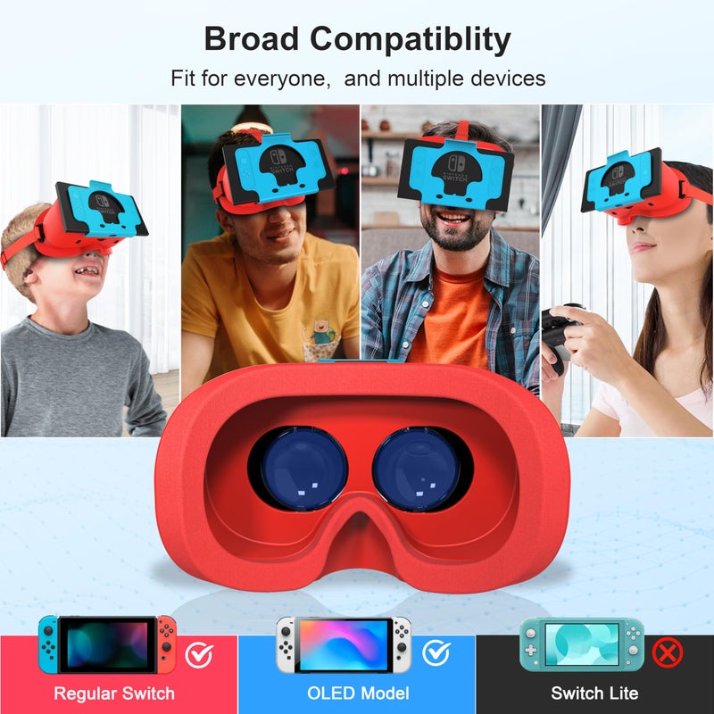 DEVASO Upgraded VR Headset for Nintendo Switch & Switch OLED, Switch Virtual Reality Glasses with Adjustable HD Lenses and Comfortable Head Strap, Labo VR Kit 3D Goggles for Switch Accessories - Image 4