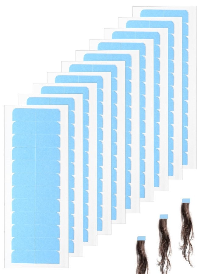 Grevosea 240 Pcs Hair Extension Tapes, Double Sided Adhesive Tape for Hair Extensions Human Hair Tape in Extensions Wig Beauty Tools for Replacement (Blue) - Image 1