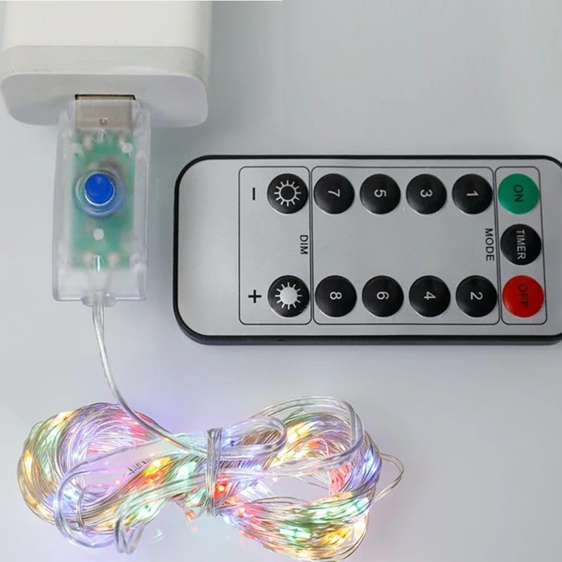 HUMAIZAR Multi Coloured USB Light Christmas Diwali Light Festival Light Bedroom Light Kids Room Light Haloween Light Home Decor Birthday Wedding Lights 5 Meter 50 Led with Remote Pack of 1 - Image 2