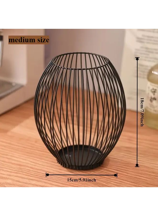 Medium Black Iron Coffee Capsule Storage Basket Wire Mesh Organizer For Kitchen Home - Image 1