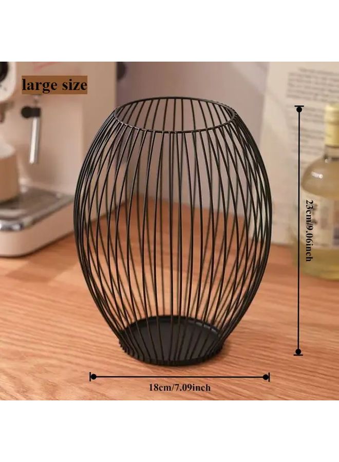 Medium Black Iron Coffee Capsule Storage Basket Wire Mesh Organizer For Kitchen Home - Image 5