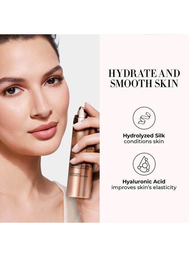 LUMINESS Airbrush Spray Silk Foundation Starter Kit - Medium - Foundation, Primer & Dual-Sided Angled Buffing Brush - Medium, Buildable Coverage, Anti-Aging Formula Hydrates & Moisturizes - Image 5