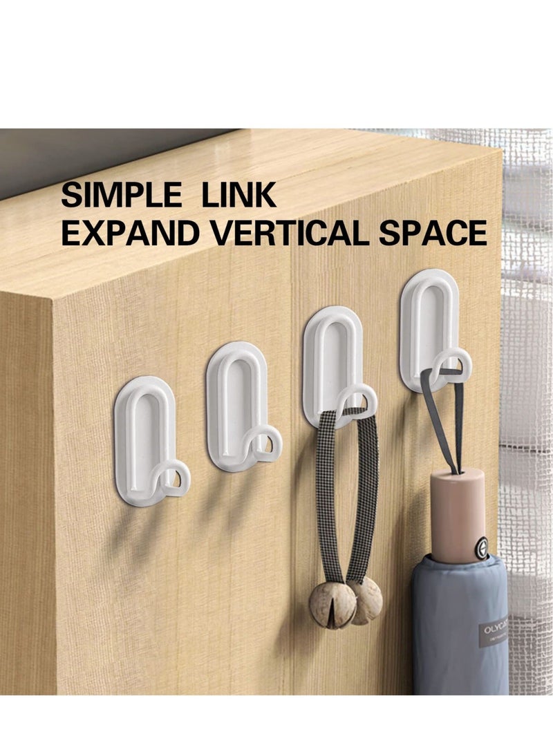 Adhesive Hooks, Matte White Towel Hook, Sticky Hanger for Kitchen and Door, Bathroom Wall Hooks for Hanging Towel Robe Hat Coat Key, 4Packs - Image 3
