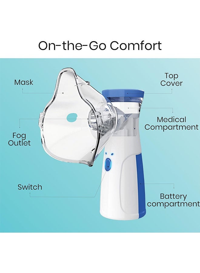 Ocean Portable Ultrasonic Mesh Nebulizer,  Adjustable Fog, with Auto-Off Function, Low Power Consumption, Rechargeable, Comfortable for Adults and Children - Image 5