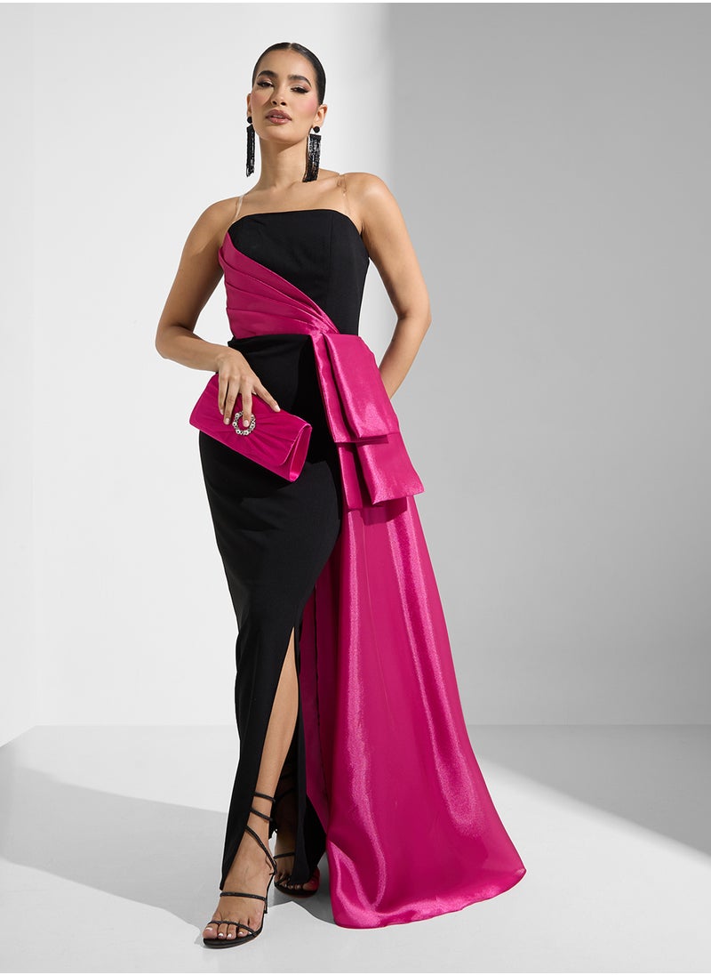 Namshi x Off Shoulder Gown With Contrast Trail  - Image 5