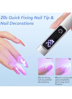 Mini UV LED Nail Lamp for Gel Nails, 2.0 Handheld UV Light for Fast Curing with Touch Screen- Silver - pzsku/Z25B0C2E11FE39BD36E40Z/45/_/1729263966/292552d7-566d-40d9-a690-decc005e0159