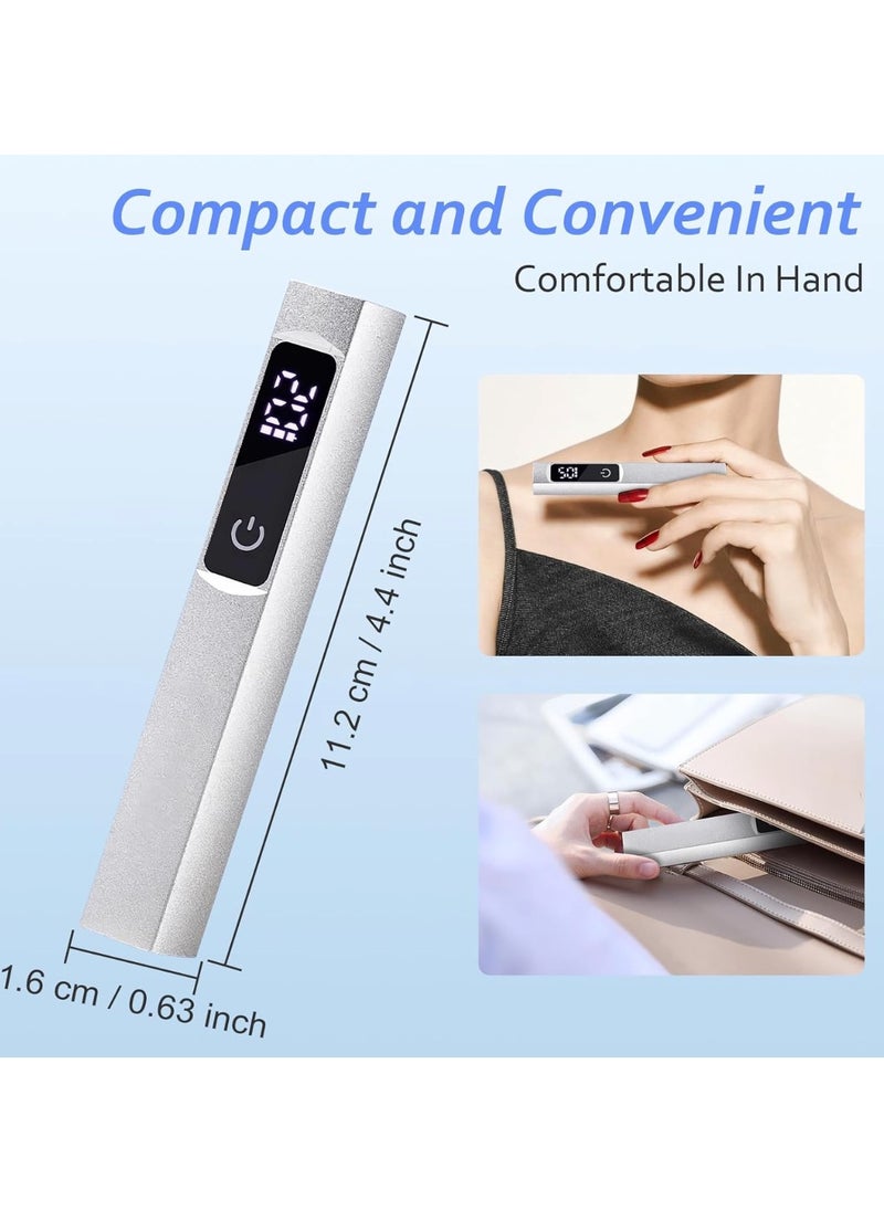 Mini UV LED Nail Lamp for Gel Nails, 2.0 Handheld UV Light for Fast Curing with Touch Screen- Silver