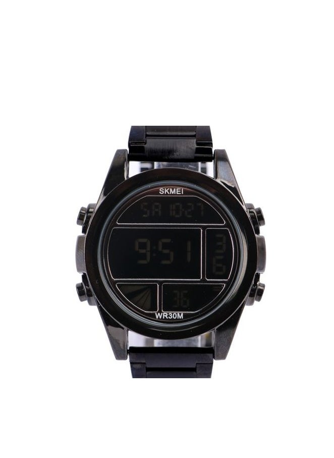 SKMEI Skmei Men’s Casual Digital Watch -Black Band Stainless Steel Band  - Image 3