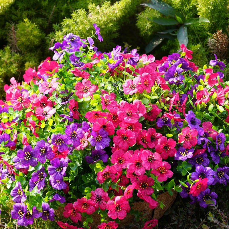 trytuny Artificial Flowers for Outdoor, UV Resistant Fake Silk Flowers, Realistic Faux Plants for Outside Indoor Porch Patio Window Box Planter Home Decor (20, Rosy) - Image 5