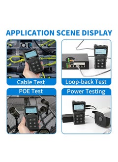SYOSI جهاز اختبار كابل الشبكة RJ45، مجموعة اختبار كابل إيثرنت Poe متعددة الوظائف لـ CAT5e/CAT6/CAT6a، جهاز اختبار استمرارية كابل الشبكة، اختبار حلقة الرجوع للتيار المستمر، جهاز فحص Poe، تحديد مسافة الخطأ  - Image 5