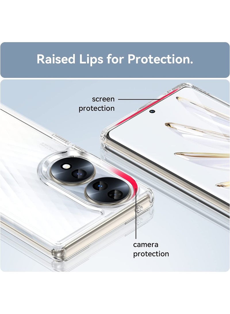 TEAM LUXURY Honor 70 Case Cover Slim Stylish Protector  TPU [High Flexbility] [Delicate Texture] [Shock Absorption] Protective Case For Honor 70 -Transparent - Image 2