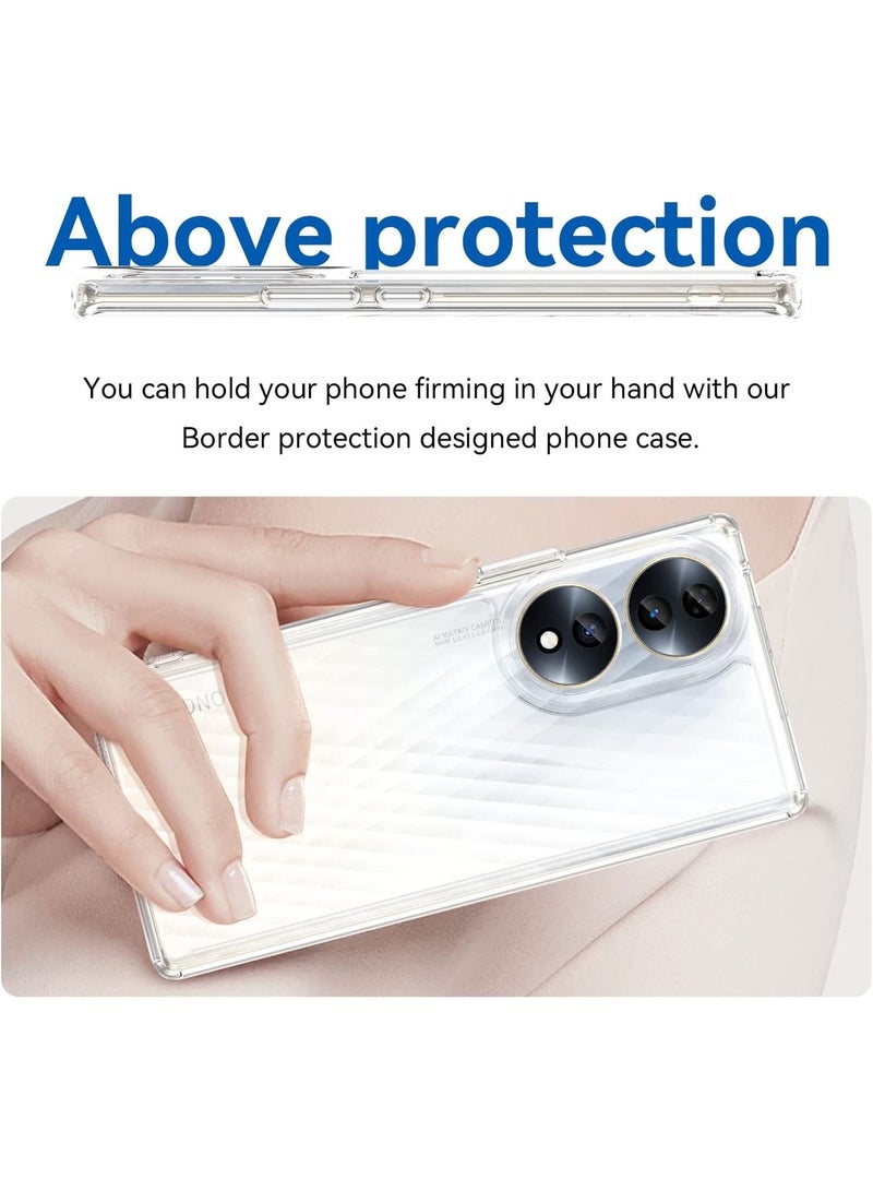 TEAM LUXURY Honor 70 Case Cover Slim Stylish Protector  TPU [High Flexbility] [Delicate Texture] [Shock Absorption] Protective Case For Honor 70 -Transparent - Image 4