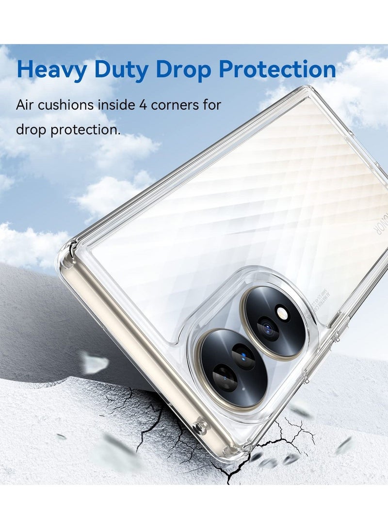 TEAM LUXURY Honor 70 Case Cover Slim Stylish Protector  TPU [High Flexbility] [Delicate Texture] [Shock Absorption] Protective Case For Honor 70 -Transparent - Image 3