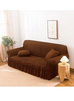 Sofa Slipcover One Piece Easy Fit Stretch Couch Cover with Skirt Durable Washable High Elastic Stretchable Universal Furniture Protector (Brown, 2 Seats) - pzsku/Z25B0EA69E42C14B8A58EZ/45/_/1688701611/7a3f0d19-508e-4427-8920-b08ff13ba7e7