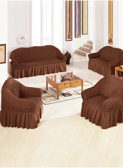 Sofa Slipcover One Piece Easy Fit Stretch Couch Cover with Skirt Durable Washable High Elastic Stretchable Universal Furniture Protector (Brown, 2 Seats) - pzsku/Z25B0EA69E42C14B8A58EZ/45/_/1731657238/3934409f-dcf5-47a0-9ff9-787629137db8