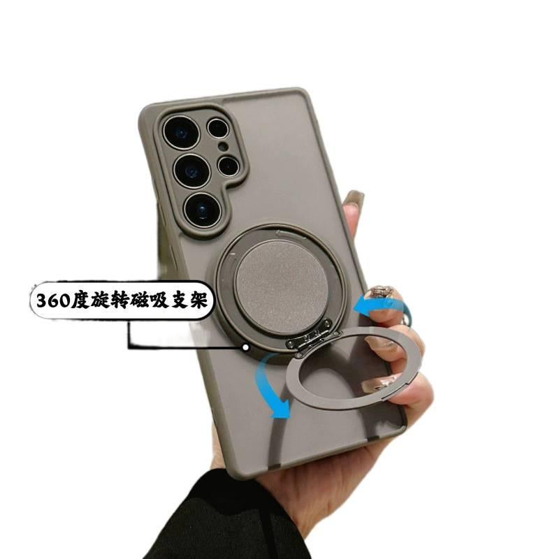 غطاء MagSafe بTPU + PC باللون أزرق مغناطيسي بوظيفة حامل من مادة TPU لـ Samsung Galaxy A34 مع مغناطيس قوي وملمس ناعم مع مطفي مع حامل دوار للاستخدام الخارجي سهل الحمل - Image 3