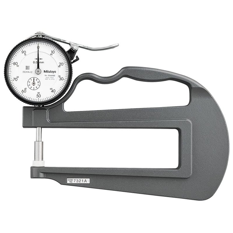 Mitutoyo 7321 Dial Thickness Gage Flat Anvil Deep Throat Type 010mm Range 001mm Graduation  22 micrometer Accuracy - Image 1