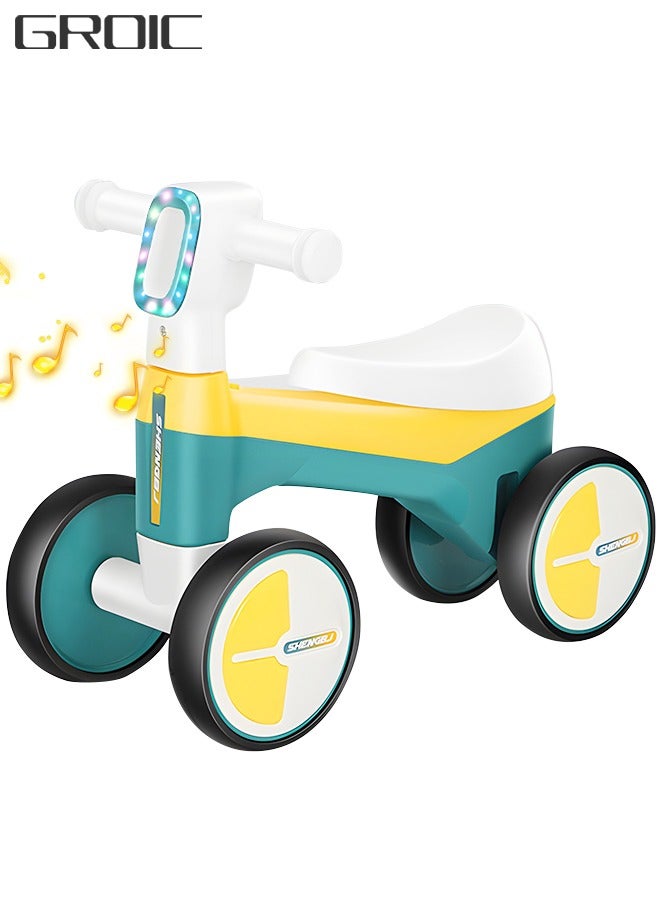 GROIC Baby Balance Bike with Music and Light, No Pedal Toddler Balance Bike, Children Walker Baby Walker Riding Infant Car with 4 Silence Wheels, Baby First Riding on Toys for 1 Years Old Boys Girls  - Image 1