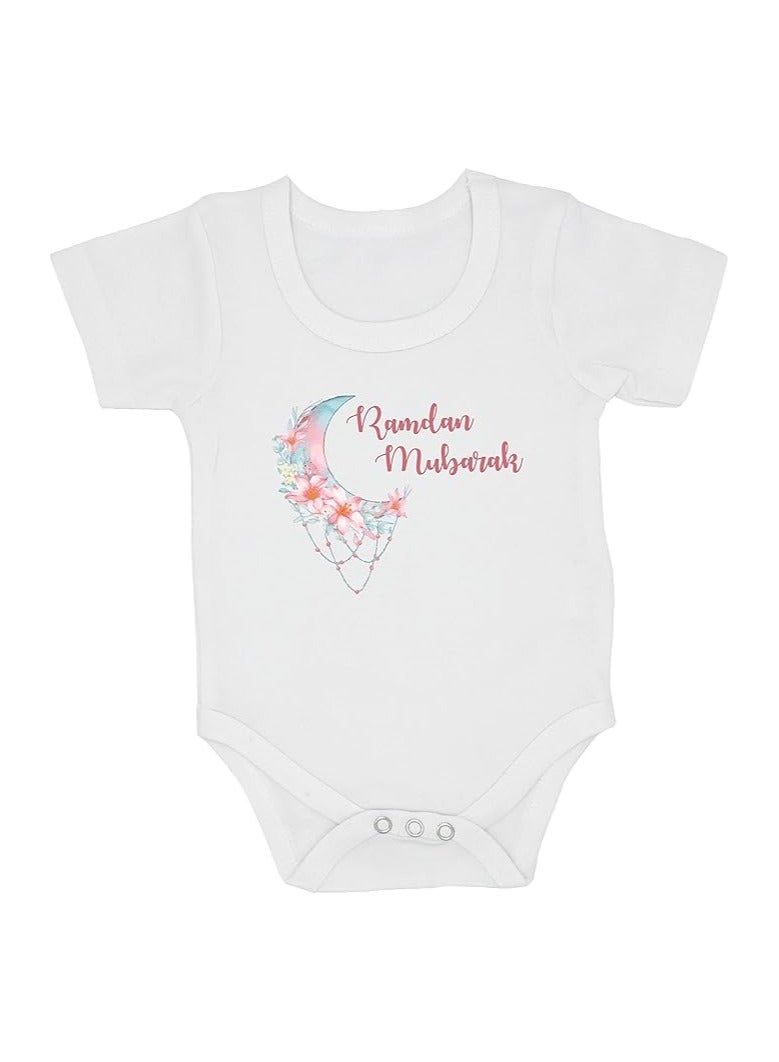PRINTSHOP4ME Ramadan Baby Romper Outfit - Short Sleeve Cotton Unisex Romper - Romper for Babies and Toddlers - Short Sleeve Ramadan Romper for Newborns  - Image 1