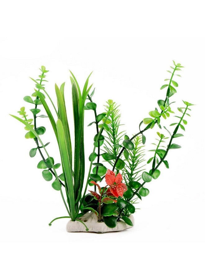 CNZ Aquarium Decor Fish Tank Decoration Ornament Artificial Plastic Plant Green 9" Tall - Image 1