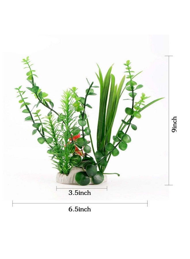 CNZ Aquarium Decor Fish Tank Decoration Ornament Artificial Plastic Plant Green 9" Tall - Image 2