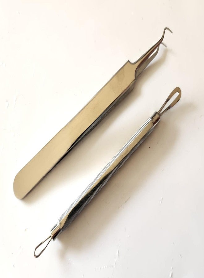 ميد تول ملقط الرؤوس السوداء من ميدتول - أداة احترافية ذات طرف فولاذي منحني لإزالة الرؤوس السوداء والشظايا الجراحية من رابيد فيتاليتي. أداة مثالية لإزالة الشوائب وحب الشباب، مما يعني بشرة وجه خالية من العيوب. - Image 1