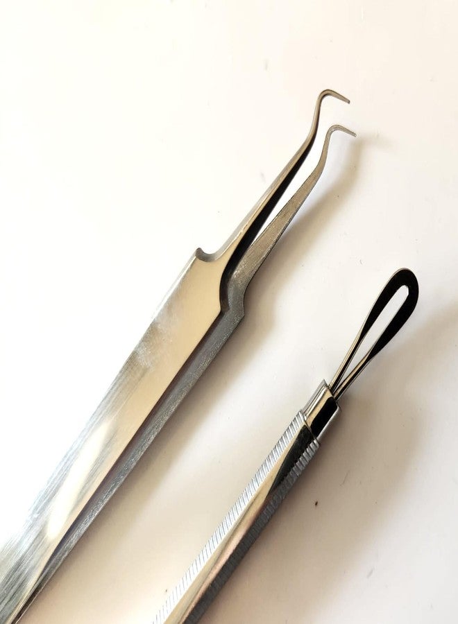 ميد تول ملقط الرؤوس السوداء من ميدتول - أداة احترافية ذات طرف فولاذي منحني لإزالة الرؤوس السوداء والشظايا الجراحية من رابيد فيتاليتي. أداة مثالية لإزالة الشوائب وحب الشباب، مما يعني بشرة وجه خالية من العيوب. - Image 2