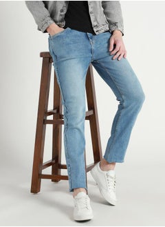 Dennis Lingo Mid Rise Slim Fit Faded Jeans by Styli  - Image 1