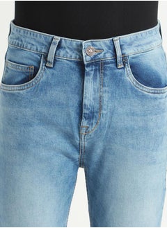 Dennis Lingo Mid Rise Slim Fit Faded Jeans by Styli  - Image 3