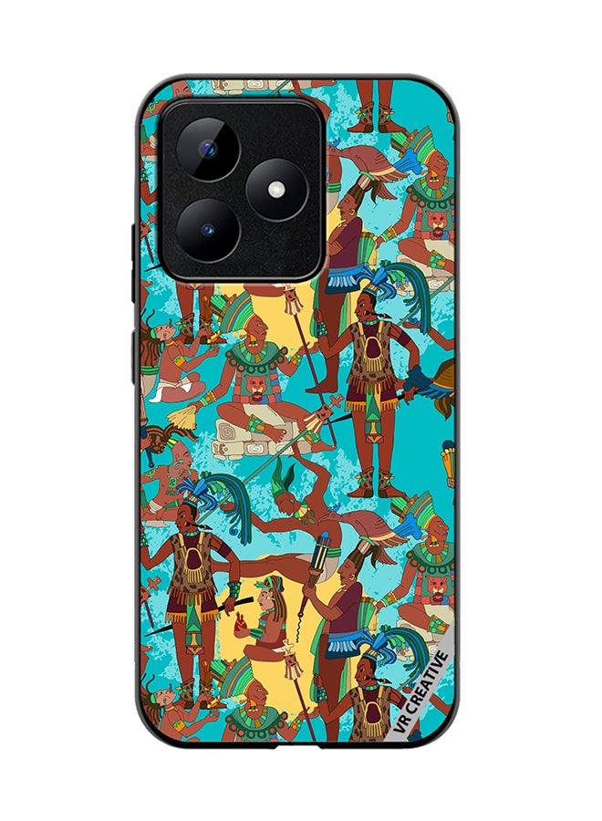VR CREATIVE Protective Case Cover For Realme C53 Ancient Mayan Mural Design Multicolour - Image 1