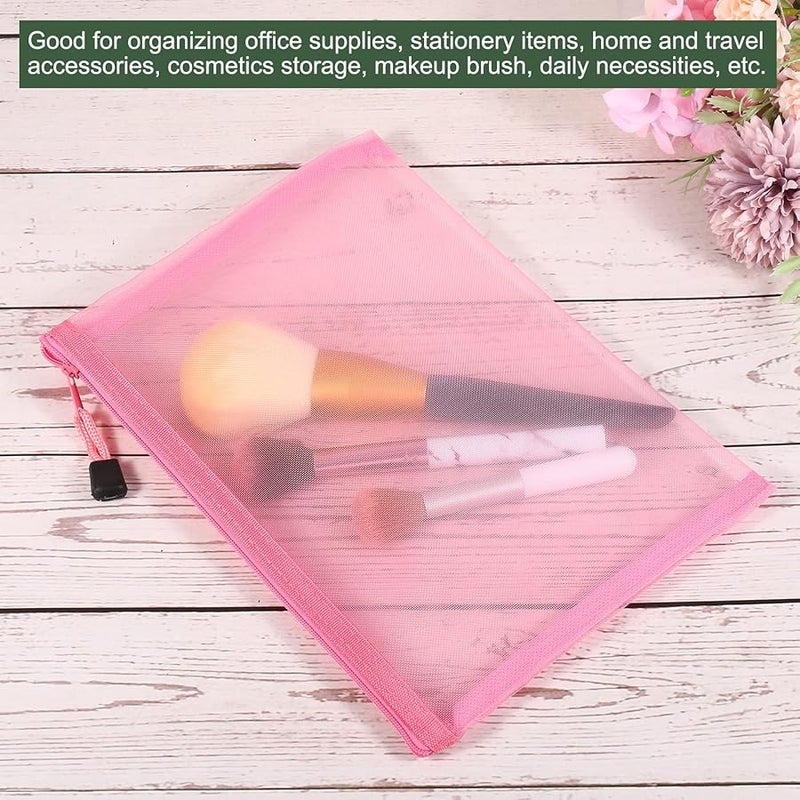 Yokive 6 Pack White Mesh Cosmetic Bags Travel Organizer Pencil Cases - Image 4