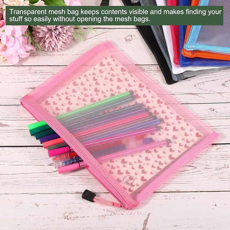 Yokive 6 Pack White Mesh Cosmetic Bags Travel Organizer Pencil Cases - Image 5